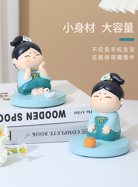 手机桌面支架卡通娃娃摆件