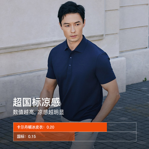 【可机洗桑蚕丝】卡尔丹顿Life凉感POLO衫男士短袖夏季透气T恤 - 图0