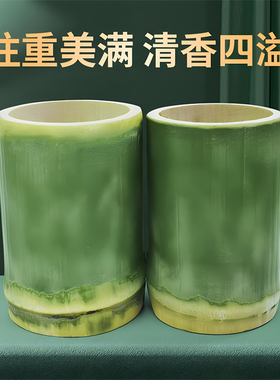 新鲜竹子手工打磨竹杯