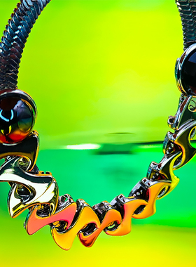 设计师款钛钢镜面锆石男友手链