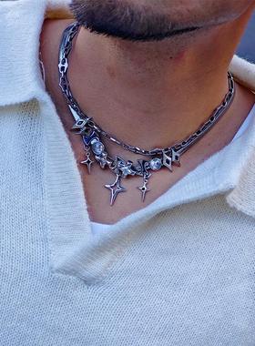 分裂生长哥特废土项链冷淡风星芒男锁骨DIY吊坠原创未来先锋配饰