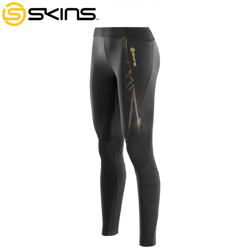 包順豐 思金斯/SKINS梯度壓縮褲 跑步健身緊身黑色長褲 女A400