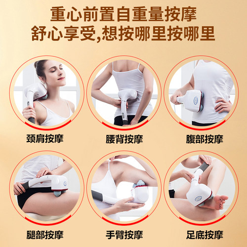 怡康双头按摩棒颈椎按摩器手持式按摩仪电动敲打经络疏通筋膜枪 - 图2