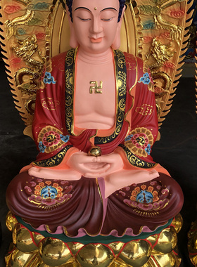 厂家直销树脂背光三宝佛摆件