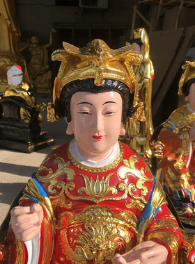 厂家直销三宵娘娘碧霞元君摆件
