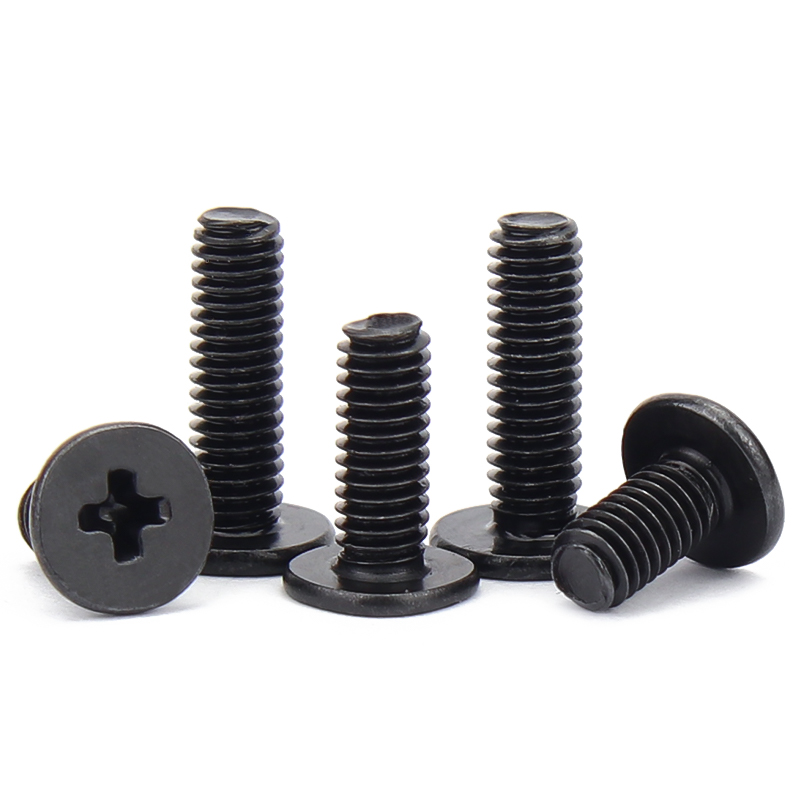 镀镍CM薄头螺丝薄形薄边大平头黑色平头十字螺钉扁平头M2M3M4M5M6 - 图1