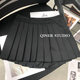 Short skirt pleated skirt European and American A-shaped anti-exposed