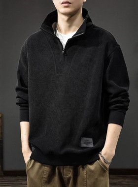 时尚百搭卫衣男春秋宽松春秋新款潮牌套头打底衫Men's sweatshirt