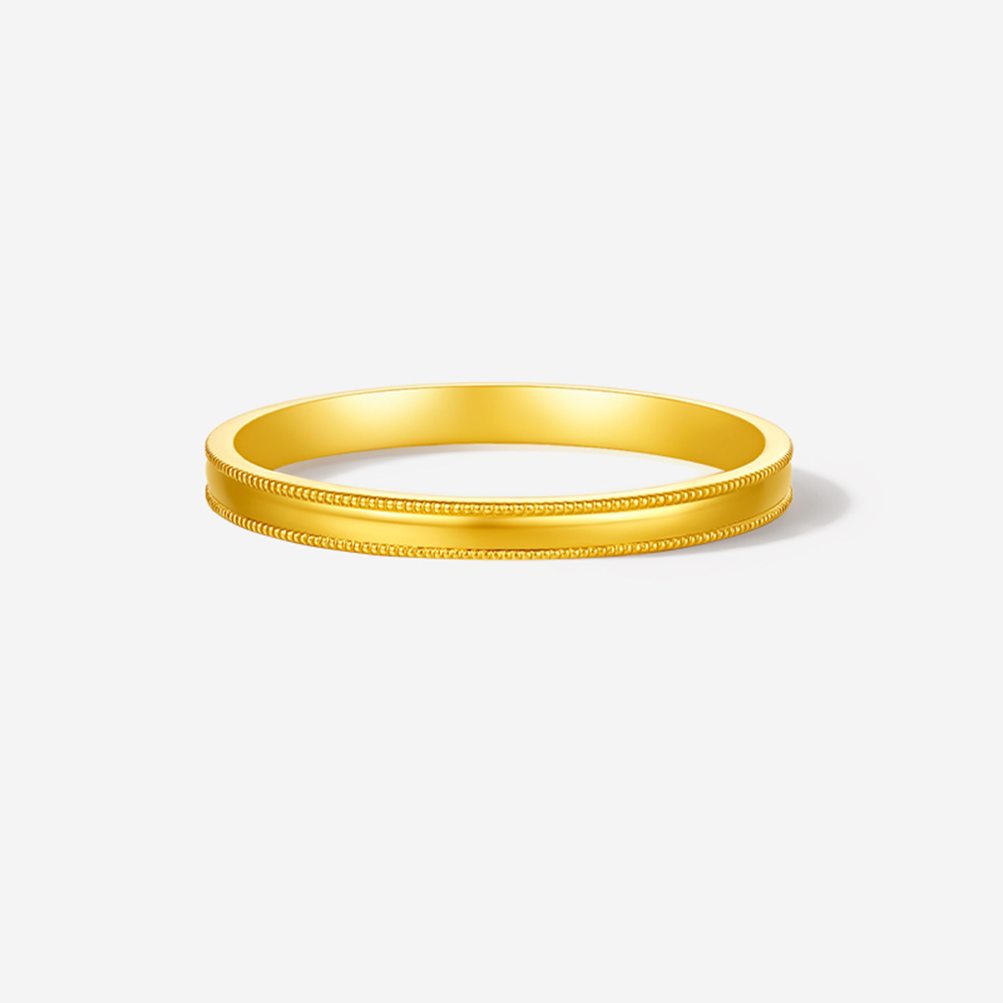 Saturday Fortune Gold 5G denominated solid gold simple shiny bead edge ring women's ring holiday gift