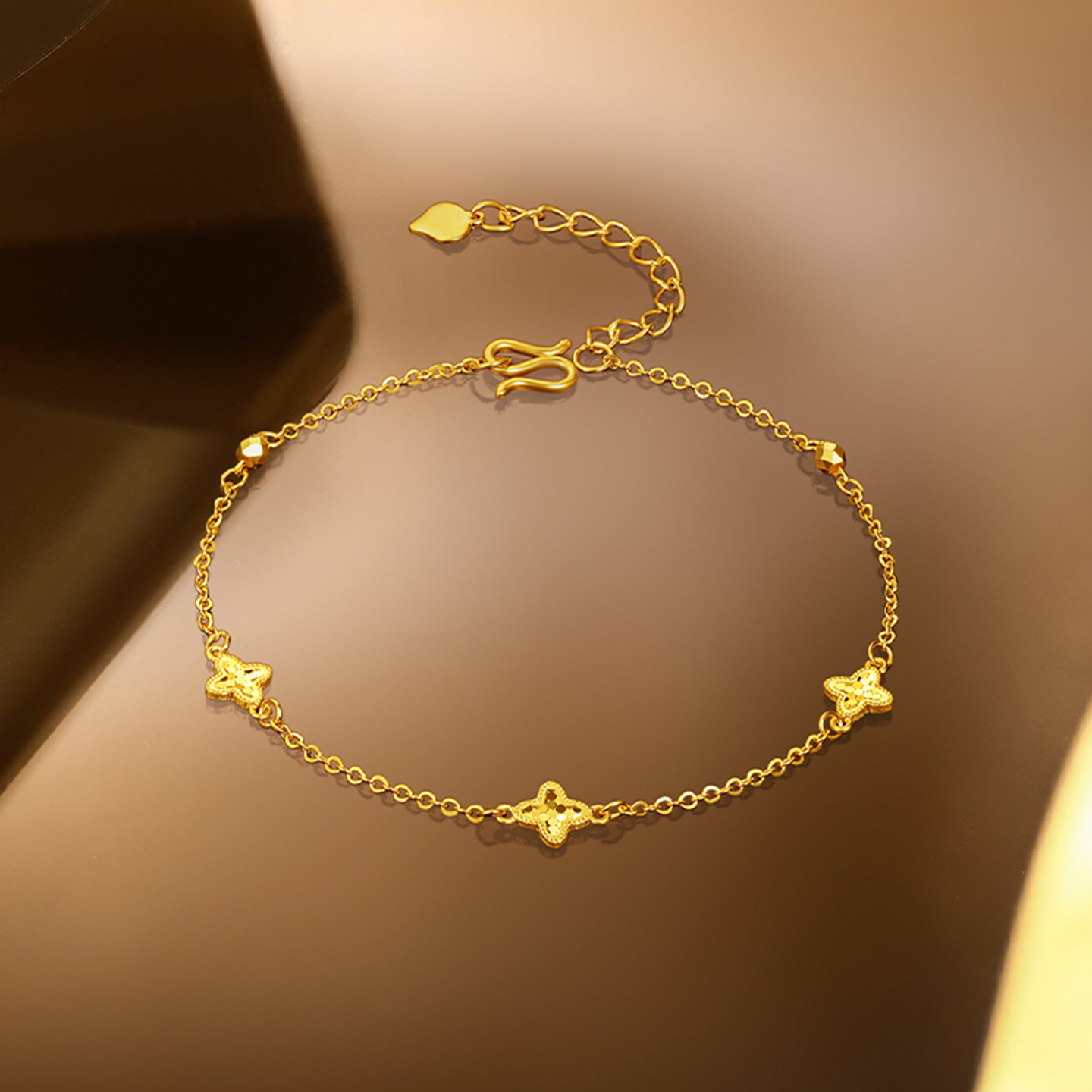 周六福5G足金计价满天星手链碎金四叶草碎碎冰鱼鳞首饰新年礼物,淘宝优惠券,粉丝福利购,淘宝优惠卷