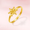 Saturday Fortune 5G gold ring for women priced in pure gold Yulu You Snowflake jewelry as a holiday gift for your girlfriend