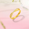 Saturday blessing gold inlaid diamond ring for women