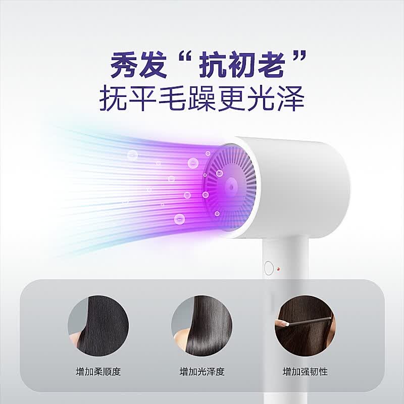 小米官旗米家负离子速干吹风机H300家用大风速电吹风白色轻巧宿舍