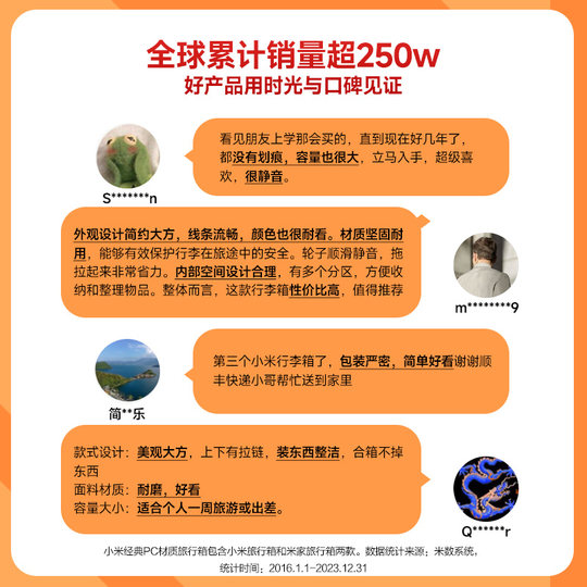 Xiaomi luggage large capacity password box trolley case