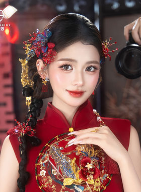楚楚新娘新中式掐丝发簪套装
