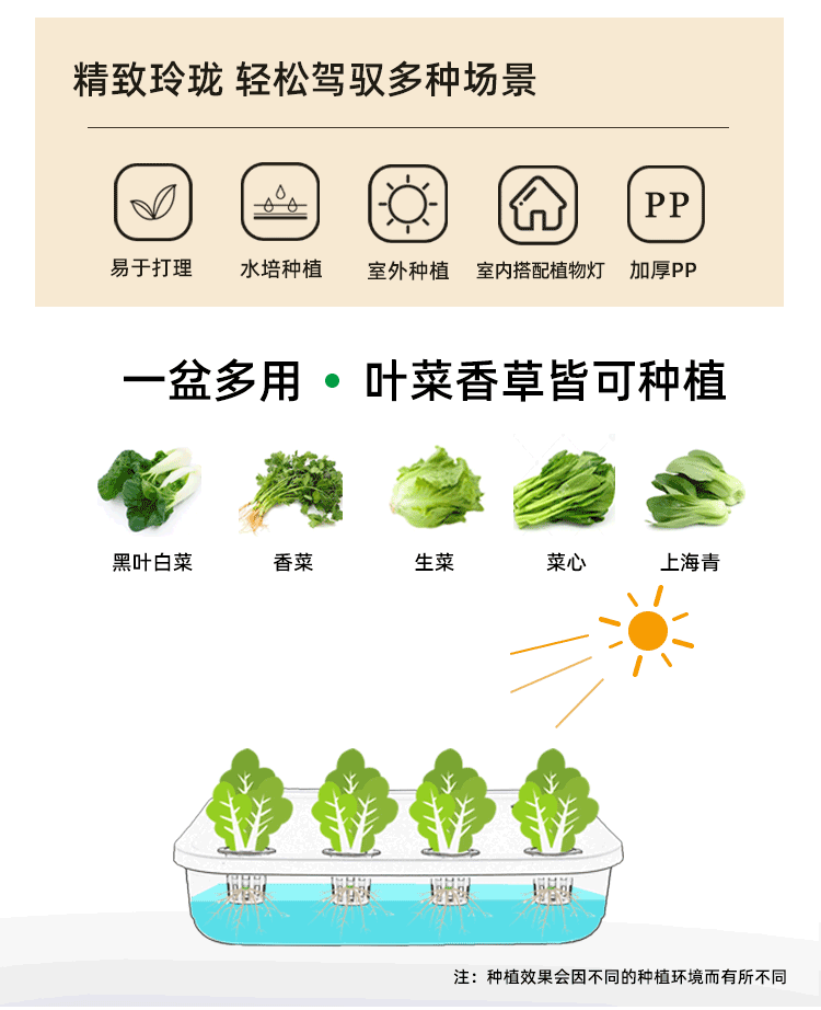 无土栽培蔬菜设备家庭阳台水培种菜机室内自动水耕种植箱塑料花盆 - 图0