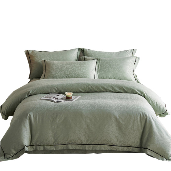 High-end 60s satin long-staple cotton jacquard four-piece set pure cotton 100 cotton sheets and quilt covers light luxury and high-end bedding