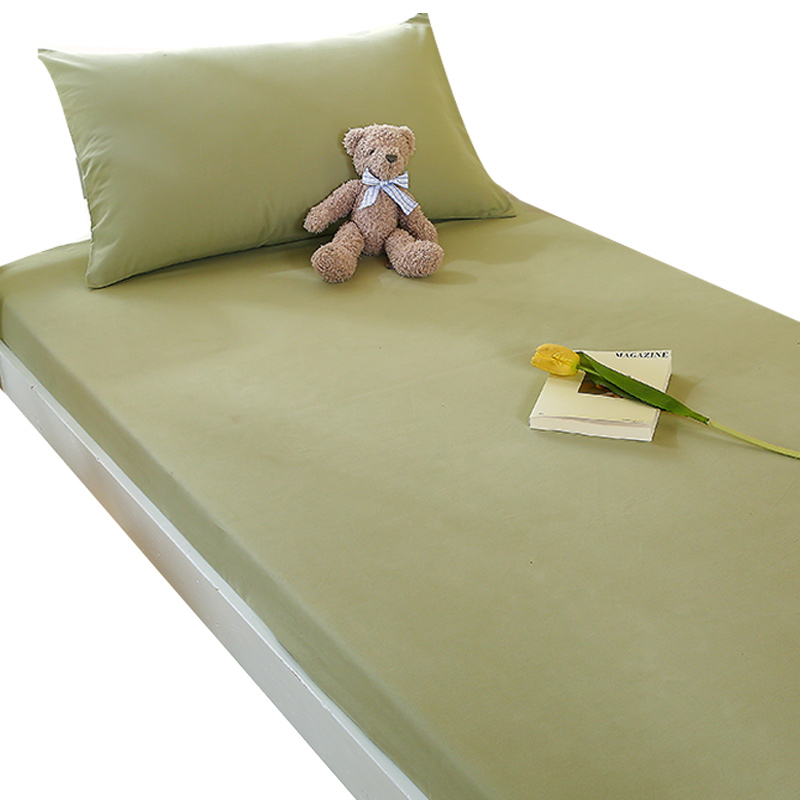宿舍专用加厚磨毛纯棉床笠90x190学生单人寝室全棉床单床罩床垫套 - 图0