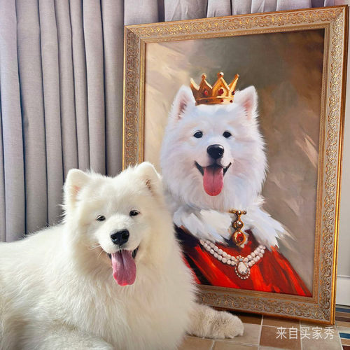 上品印画定制 萌宠入油画宠物画像定制猫狗肖像画装饰画创意礼物 - 图1