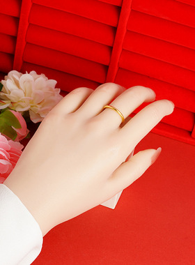 沙金莫比乌斯卷草纹素圈不掉色