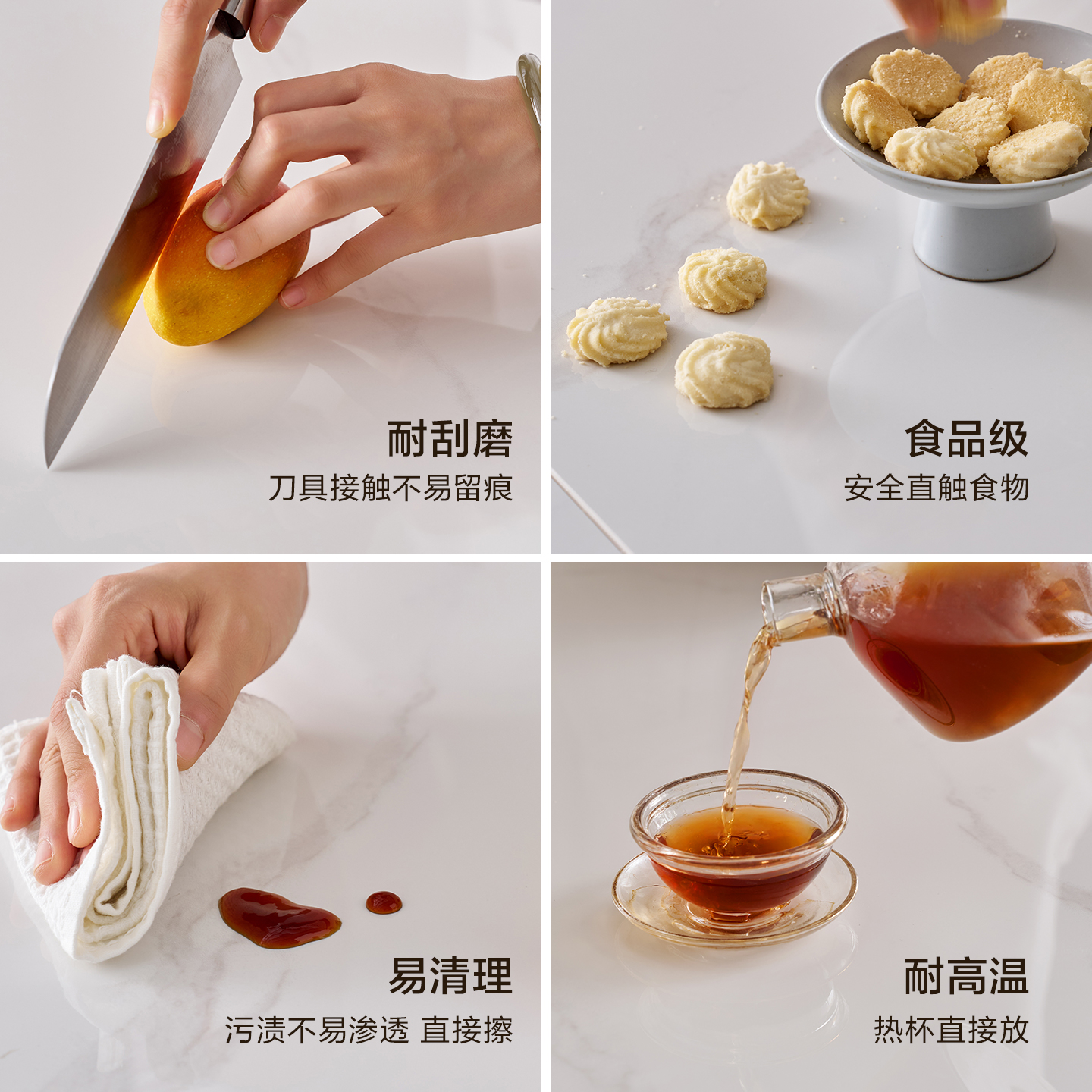 Quanyou Home Nordic Slate Dining Table Living Room Small Household Foldable Round Multifunctional Solid Wood Leg Dining Table