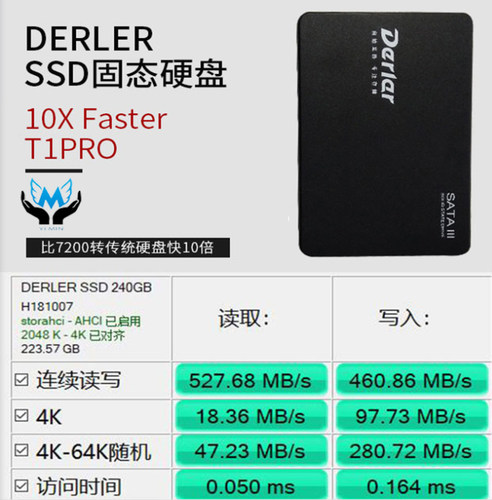 Derler德乐120G128G64G240G256G固态硬盘台式机笔记本电脑SSD游戏 - 图1