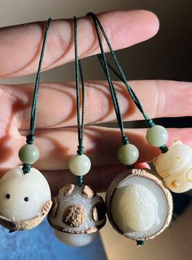 天然菩提根机器猫手机链