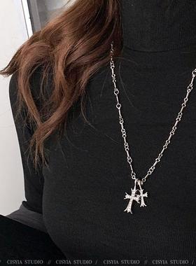 出圈美貌气质甜酷十字架卫衣链