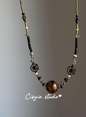 新中式复古vintage串珠项链配饰