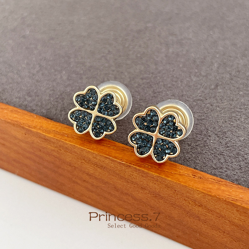 无耳洞小巧水钻四叶草耳环轻奢气质精致耳饰蚊香盘耳夹女2025新款,淘宝优惠券,粉丝福利购,淘宝优惠卷