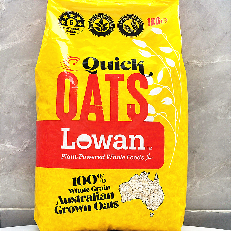 1kg LowanQuick Rolled Oats澳大利亚乐碗无添加全燕麦快熟燕麦片-图1