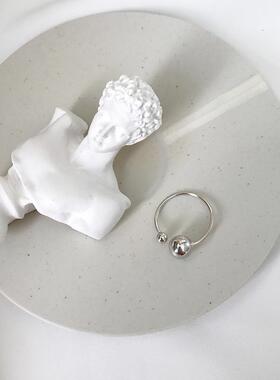 开口双光圆珠可调女士戒指