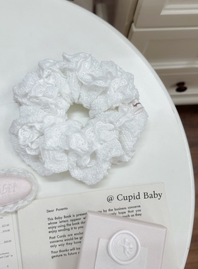 Cupid Baby  奶油泡芙大发圈！氛围感满满针织纯棉花边手作发绳