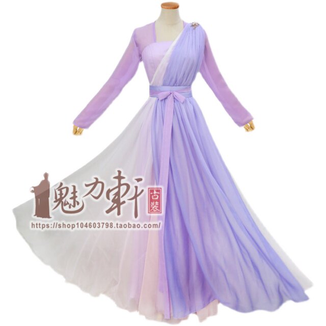 Glazed Beauty Sha Ancient Hanfu Fairy Skirt with Big Swing