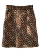 Diagonal plaid woolen midi skirt short skirt