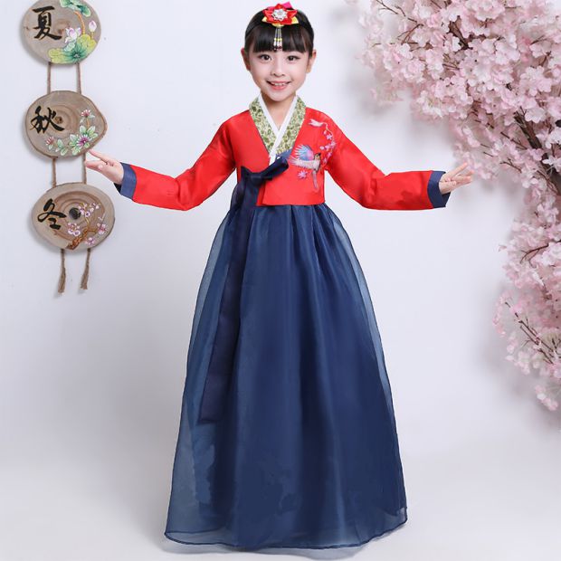 春夏季男童朝鲜服族幼儿民族女童韩服装演出服中小学生舞台表演服 - 图1