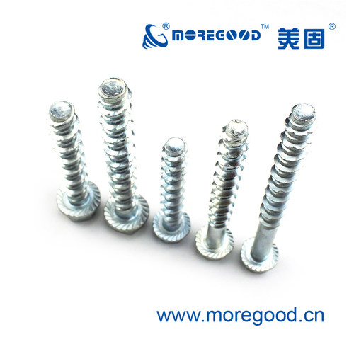 六角法兰混凝土螺纹自切锚栓可重复安装易拆卸无膨胀应力水泥螺丝 - 图3