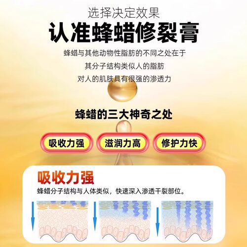 脚后跟干裂修复霜防裂龟裂手裂口起硬皮足跟开防裂马油膏治 - 图0