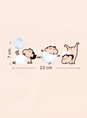 蜡笔小新卡通防水浴室遮丑贴