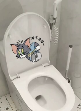 卡通猫和老鼠防水马桶贴
