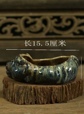 景德镇手工制作高温颜色釉猪古玩