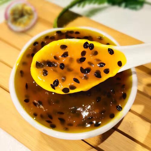 爵世百香果果酱含果肉果粒饮料浓浆1kg水果茶 桑葚柚子杨梅酱商用 - 图0