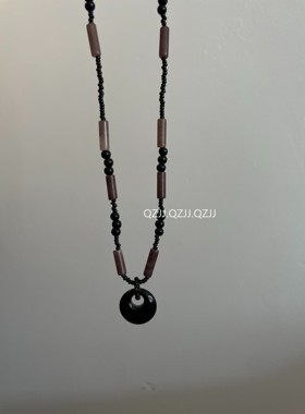 乔治姐姐/复古新中式草莓晶黑色石头项链串珠小众百搭冷淡风
