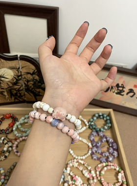 9.9/2件陶瓷手链甜美少女新中式国风手串叠戴手绳