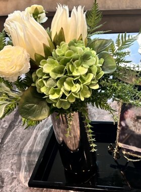 新中式帝王花仿真花客厅摆件