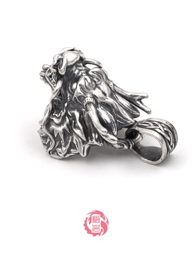 S925纯银男士龙吊坠松岩原创