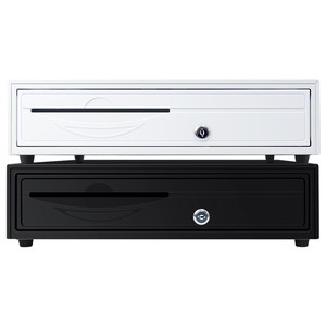 爱宝收银钱箱子商用带锁抽屉式钱格超市便利店收银台收款机通用405小型放钱现金盒子迷你小店铺钱柜子收钱箱