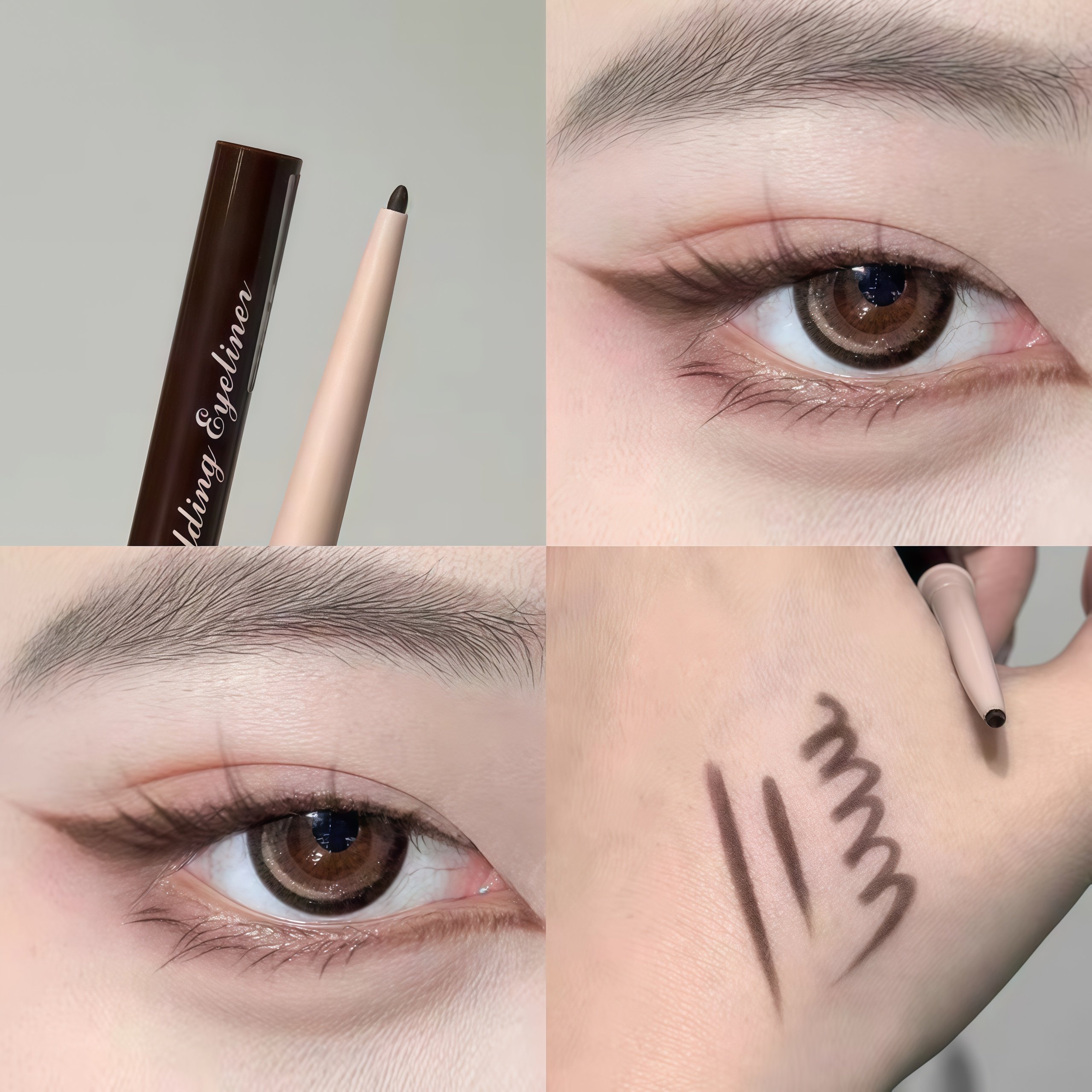 砍妹平替！极细眼线胶笔红棕色防水不晕染卧蚕眼睑下至初学者白色,淘宝优惠券,粉丝福利购,淘宝优惠卷