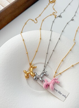 小众个性独角兽造型项链秋冬植绒吊坠日韩ins风设计感潮人饰品女