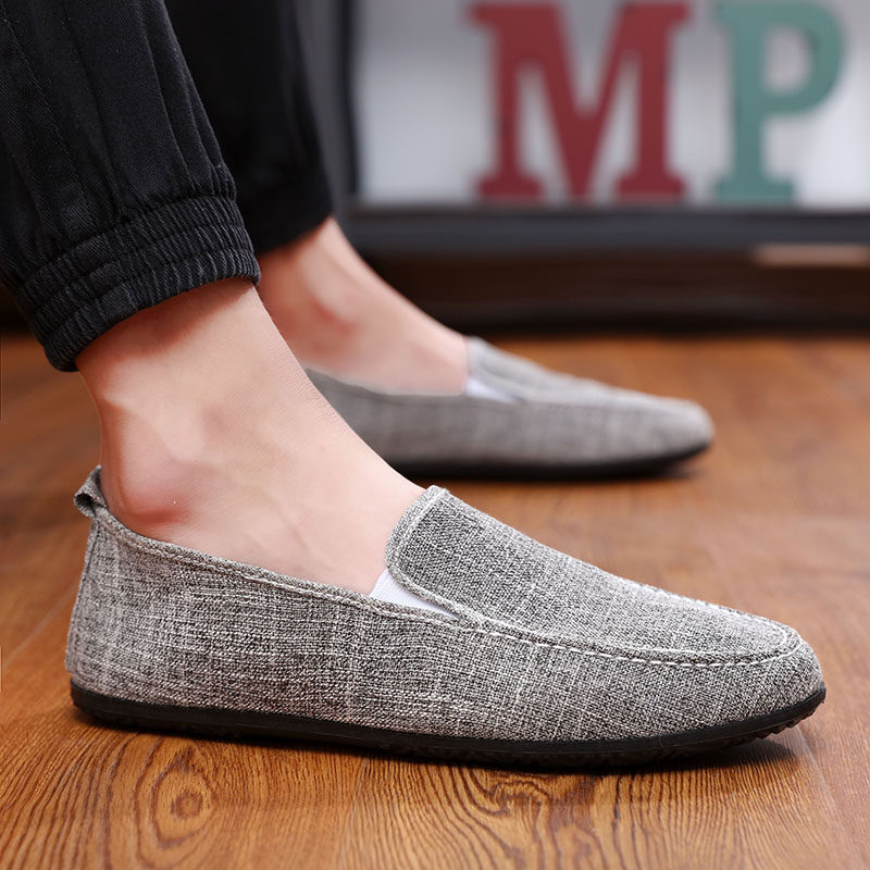 帆布鞋男春季透气豆豆鞋男休闲鞋韩版夏天男鞋子舒适布鞋男懒人鞋,淘宝优惠券,粉丝福利购,淘宝优惠卷